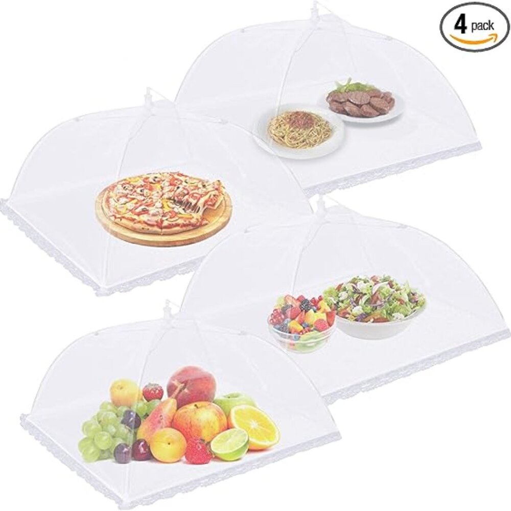 4Pack Mesh Food Covers 17inch,‎ Large Tall Food Covers, Pop-Up Mesh Food Covers